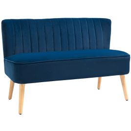 ULVINGTON Compact Double Seat Sofa with High Back - Dark Blue