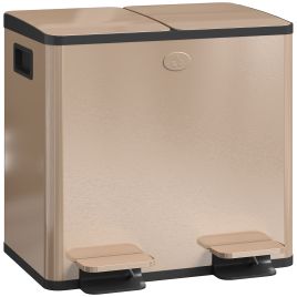 SANDOR 30L Dual Compartment Stainless Steel Bin - Gold