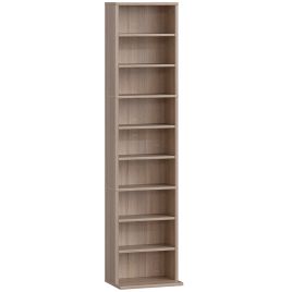 PRESTHORPE Narrow CD Storage Unit, 260 Capacity Media Shelf - Natural