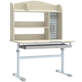 Height Adjustable Kids Desk with Tilt Top and Storage - Natural
