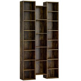 RUSCOMBE 21 Compartment Storage Bookcase Shelf Unit - Brown