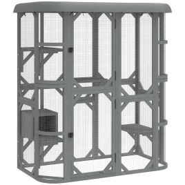 GRAORA Wooden Outdoor Cat Enclosure - Grey