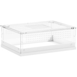 HEMSLEY Acrylic Reptile Terrarium with Sliding Door 40cm - Clear