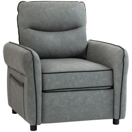 JOWETT Faux Leather Accent Armchair - Grey