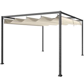 ELVAUX Metal Metal Pergola - Cream White