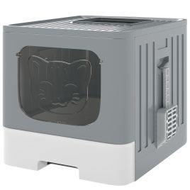 GRAION PP Foldable Cat Litter Box - Grey