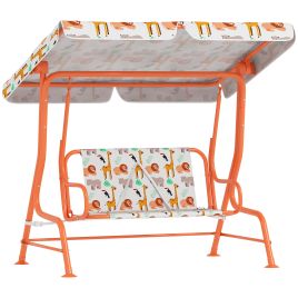 AURELI Fabric Kids Porch Swing - Orange