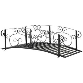 BELURE Steel Metal Garden Bridge - Black