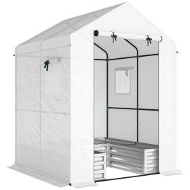 RIVEOS PE Walk-In Greenhouse - White