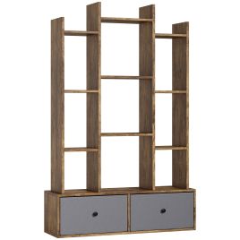 PHOECAS Wooden Storage Shelf Unit - Brown