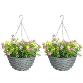 MONIVO PP Artificial Hanging Flowers Set - Multi-Colored