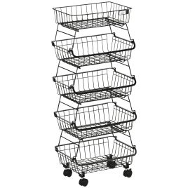 ZENEON Steel Storage Trolley - Black