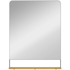 NOVIS Wooden Wall Mirror with Shelf - Black