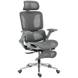 SOLALT PU Leather Ergonomic Office Chair - Grey