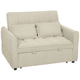 NOVURE Wooden 3 Seater Sofa Bed - Tan