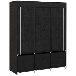 ZENION Fabric Fabric Wardrobe - Black