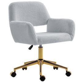 SOLIA Faux Fur Accent Chair - Grey