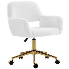 SOLIA Faux Fur Accent Chair - Cream