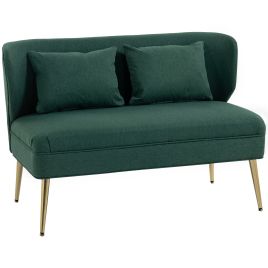 NOVENA Wooden 2 Seater Sofa - Green