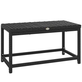 Norglen Black PE Rattan Garden Coffee Table - 40cm