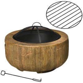Aurune Light Brown Metal Outdoor Fire Pit - 61.5cm