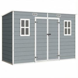 DALWICK Grey Aluminium 10x4 ft Storage Shed - 303cm