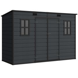 DALWICK Dark Grey Aluminium 10x4 ft Storage Shed - 303cm