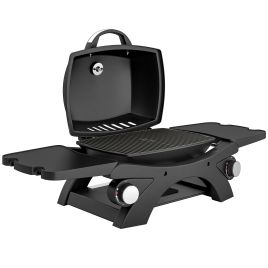 Wexena Black Steel Barbecue Grill with Cast Iron Grates - 48cm