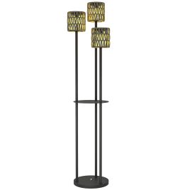 Kenwood Grey PE Rattan Floor Lamp - 37cm