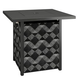 Faiton Black Metal Gas Fire Pit Table - 71cm