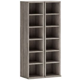 Winheir Distressed Grey Particle Board Bookcase Set of 2 - 21cm
