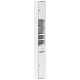 ASHINGTON 178 cm Narrow Tall Freestanding Bathroom Storage Cabinet - White