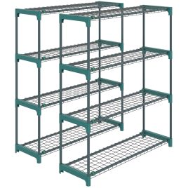 Serix Dark Green Steel 4 Tier Plant Stand Set of 2 - 28cm