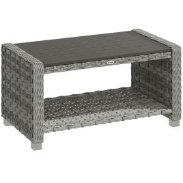 Priwick Grey PE Rattan Coffee Table - 90cm
