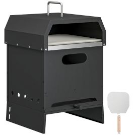 Cavena Black Stainless Steel Pizza Oven - 37.5cm