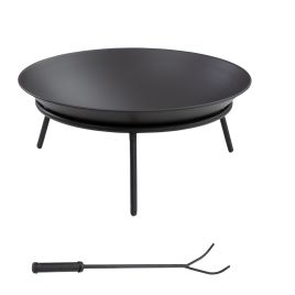 Aurant Black Metal Fire Pit - 47cm