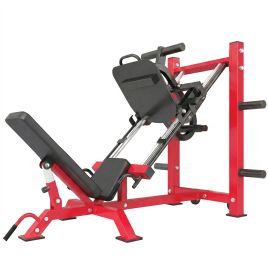 Greona Red Steel Leg Press Machine with Wheels and Calf Block - 120cm