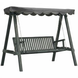 Winton Grey Metal 3 Seat Canopy Swing Chair - 133cm