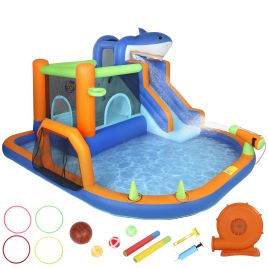 Velena Blue Fabric Inflatable Bouncy Castle for Kids - 345cm