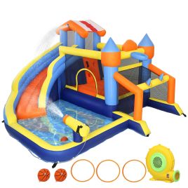 Green Multi-colour Fabric Bounce Castle for Kids - 325cm