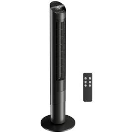 Elmwold Black Abs Tower Fan with WiFi App Control - 31.5cm