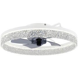 Harbury White Steel Fan with Light - 50cm