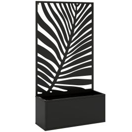 Dormore Black Metal Garden Bed with Trellis Planter - 23cm