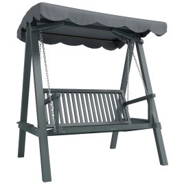 Winton Grey Metal 2 Seat Canopy Swing Chair - 133cm