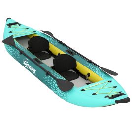 Brocote Blue Aluminium Inflatable Kayak 2-person Sit Boat Set - 94cm