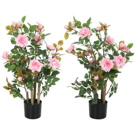 Ivemont Pink Fabric Artificial Plant Set of 2 - 90cm