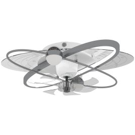 Harwood Silver Steel Fan with Light - 57cm