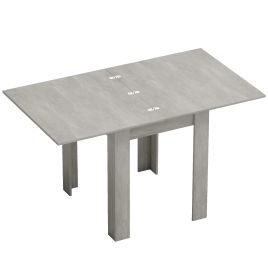 BLYTHFORD 140 x 80 x 77.5 cm Folding Extendable Dining Table for 4 to 6 People - Grey Wood Effect