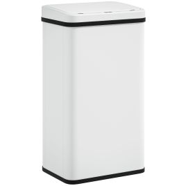 EASWICK 50L Stainless Steel Automatic Sensor Kitchen Bin with Soft Close Lid - White and Black