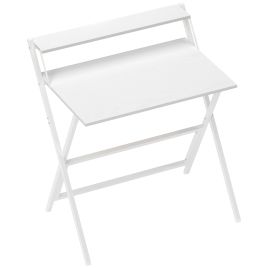 EASTBOURNE 81.5 cm Folding Computer Desk with Raised Monitor Shelf - White